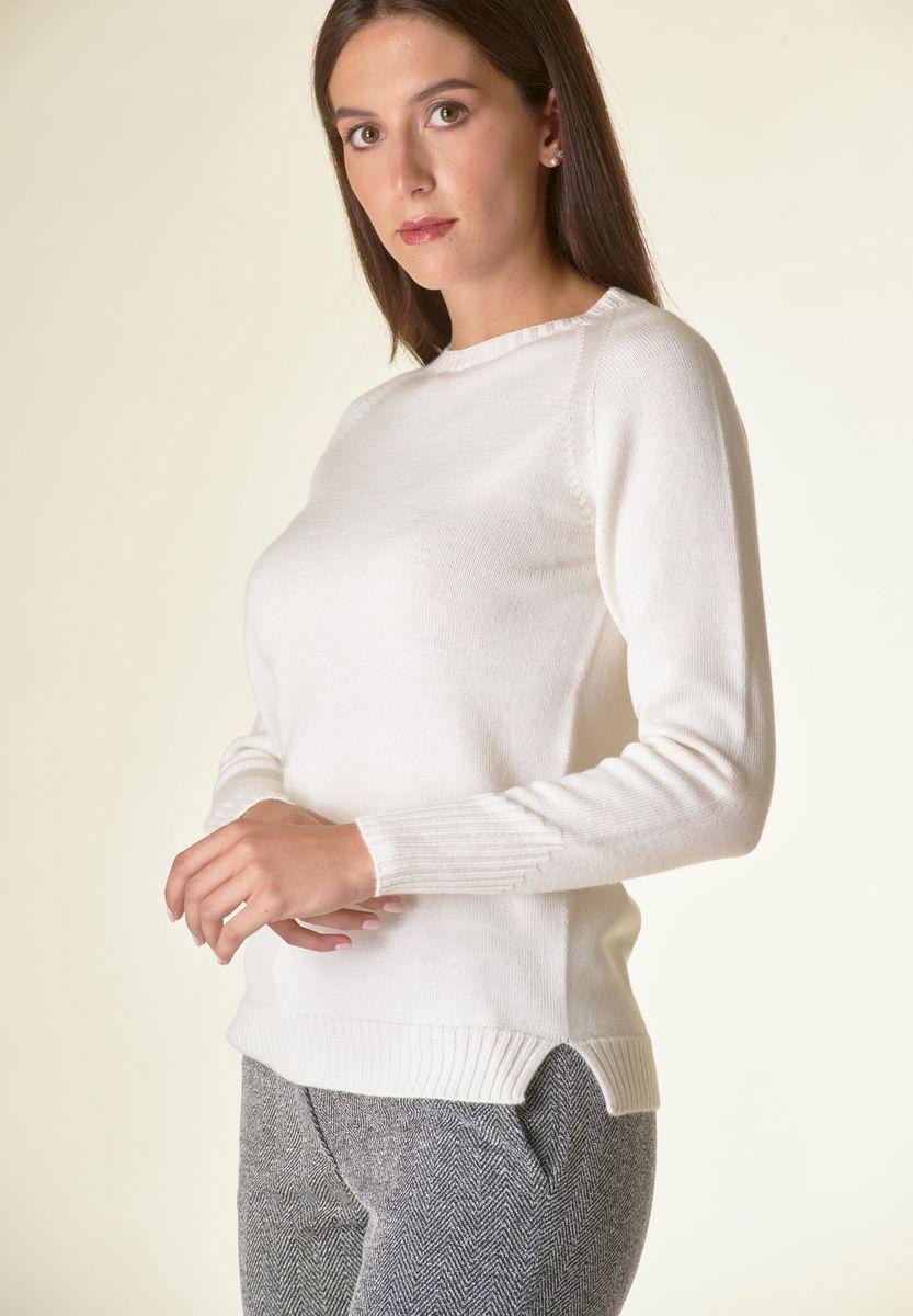 Angelico Maglia panna girocollo raglan Lana-Gatto Presa