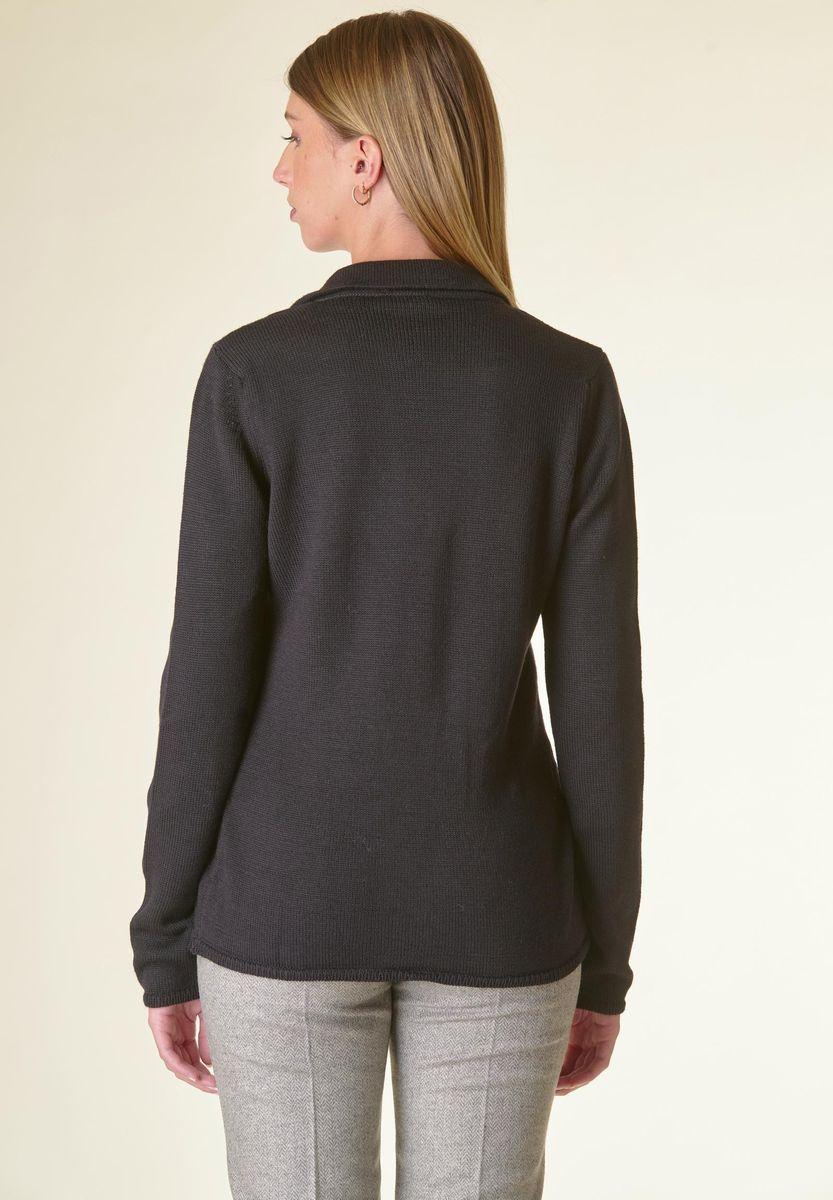 Angelico Cardigan nero 3 bottoni merino Lana-Gatto Sconto