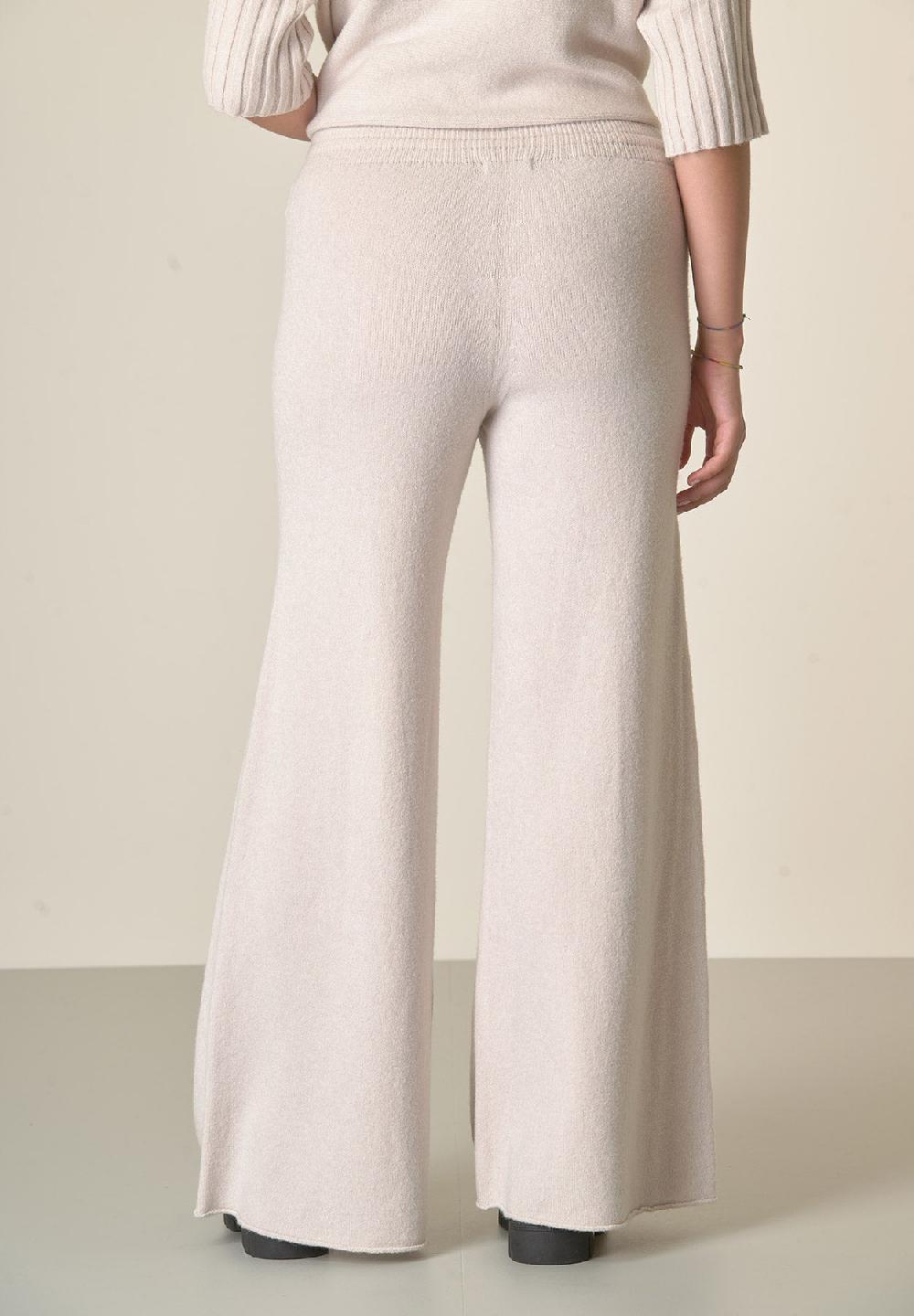 Angelico Pantalone avorio in maglia con coulisse Saldi