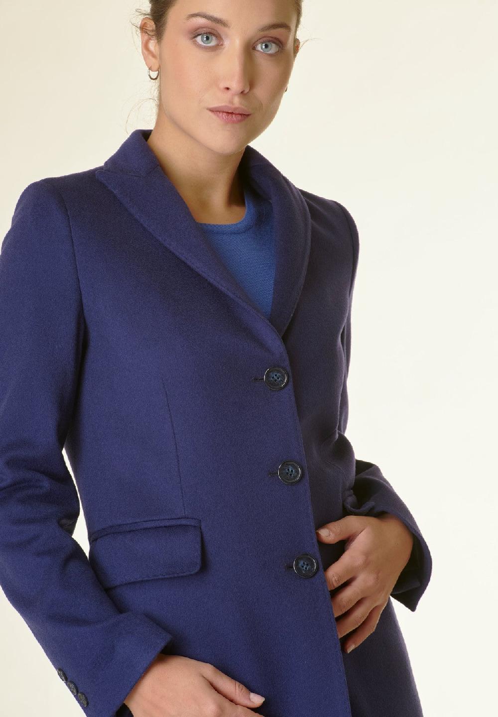 Angelico Cappotto blu corto lana cashmere Offerte