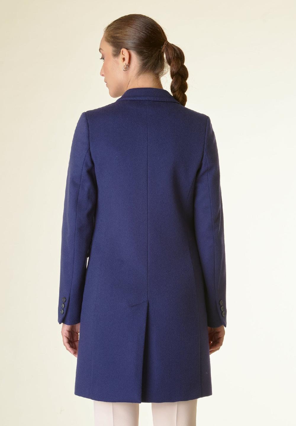 Angelico Cappotto blu corto lana cashmere Offerte