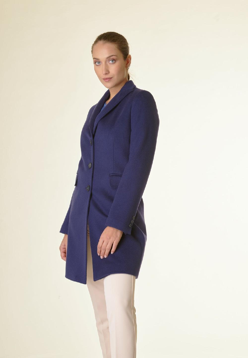Angelico Cappotto blu corto lana cashmere Offerte