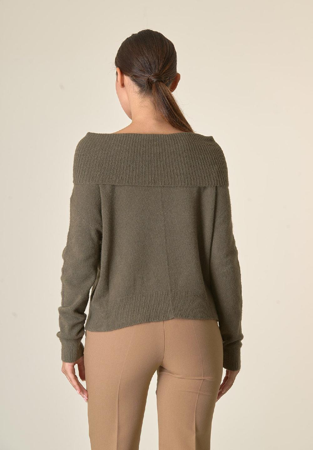 Angelico Maglia verde muschio collo anello Hotsell