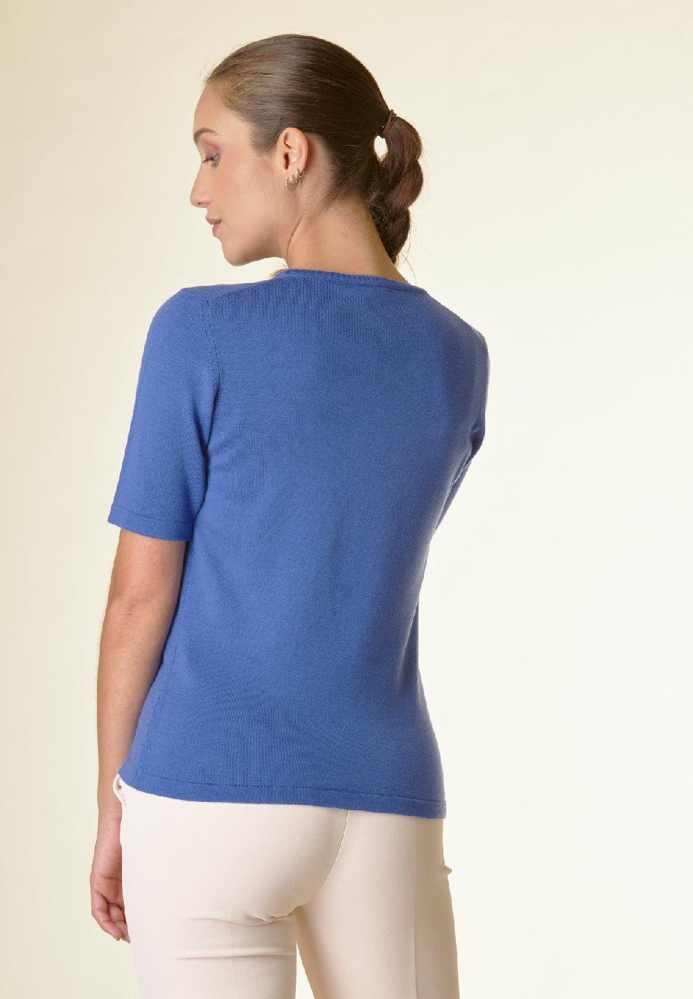 Angelico Maglia bluette mezza manica merinos Vendita Calda