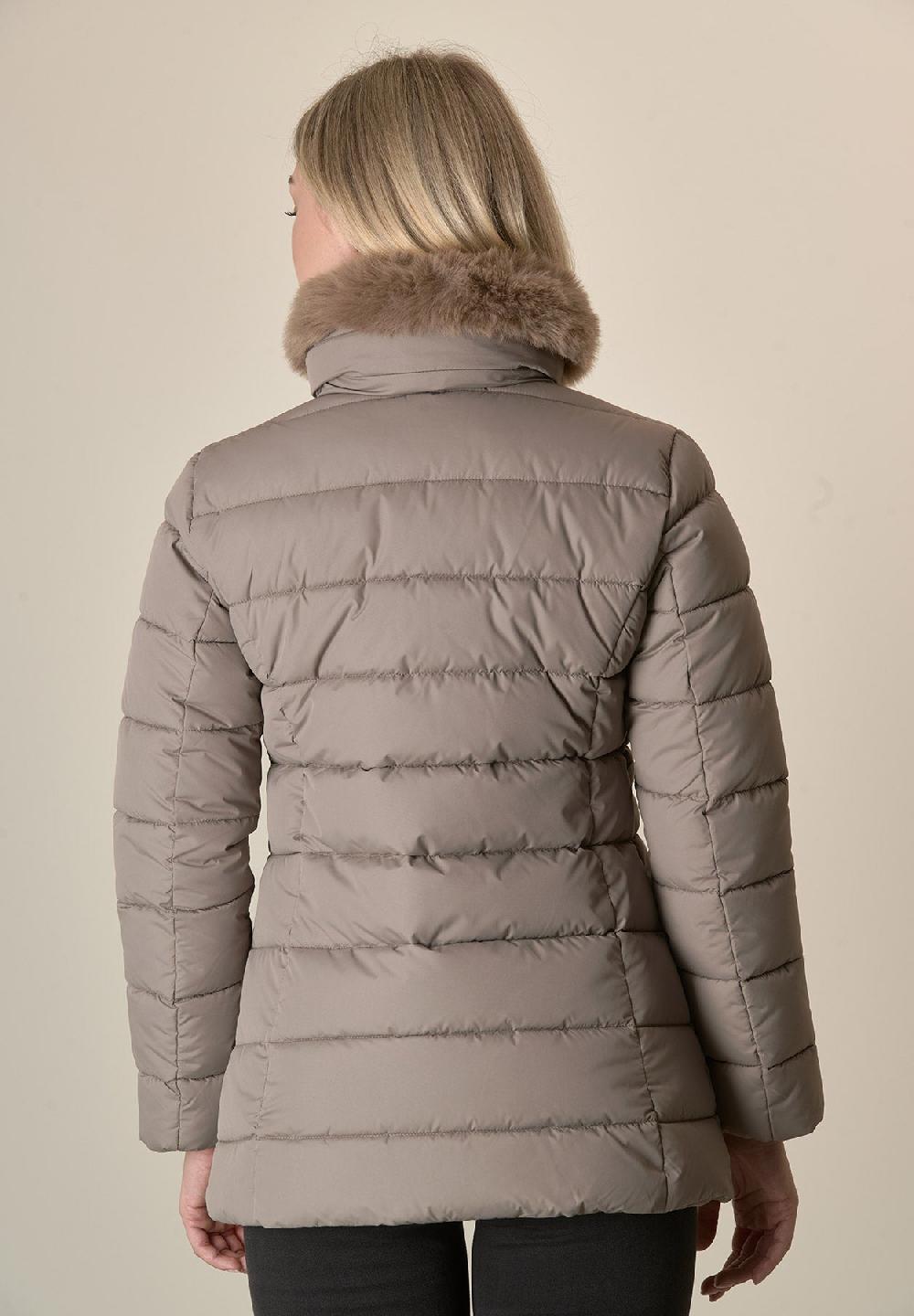Angelico Piumino tortora pelliccia staccabile Moda