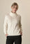 Angelico Maglia panna collo spaccato treccia misto cashmere Sconto di tempo limitato