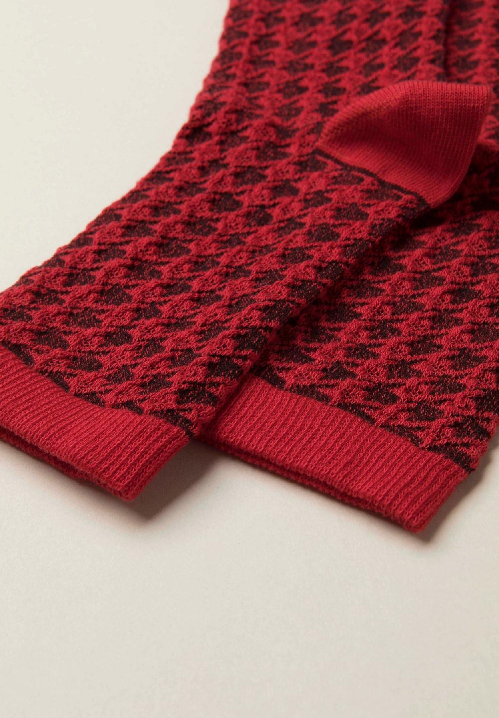 Angelico Calzini rossi Pied de Poule cotone stretch Offerte giornaliere