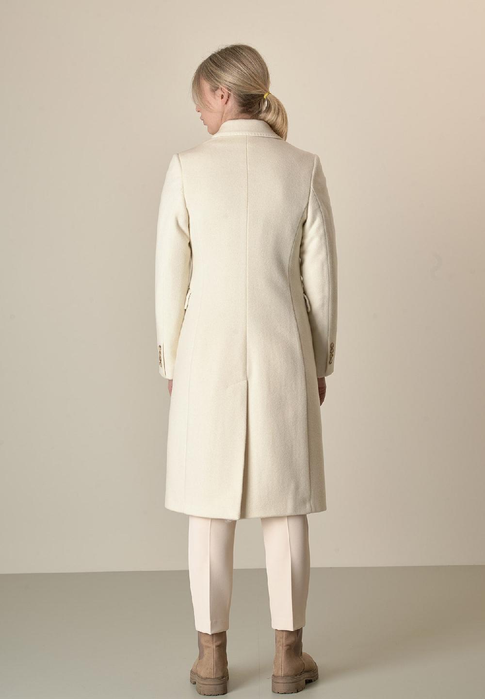 Angelico Cappotto panna doppiopetto lana cashmere Prezzo basso
