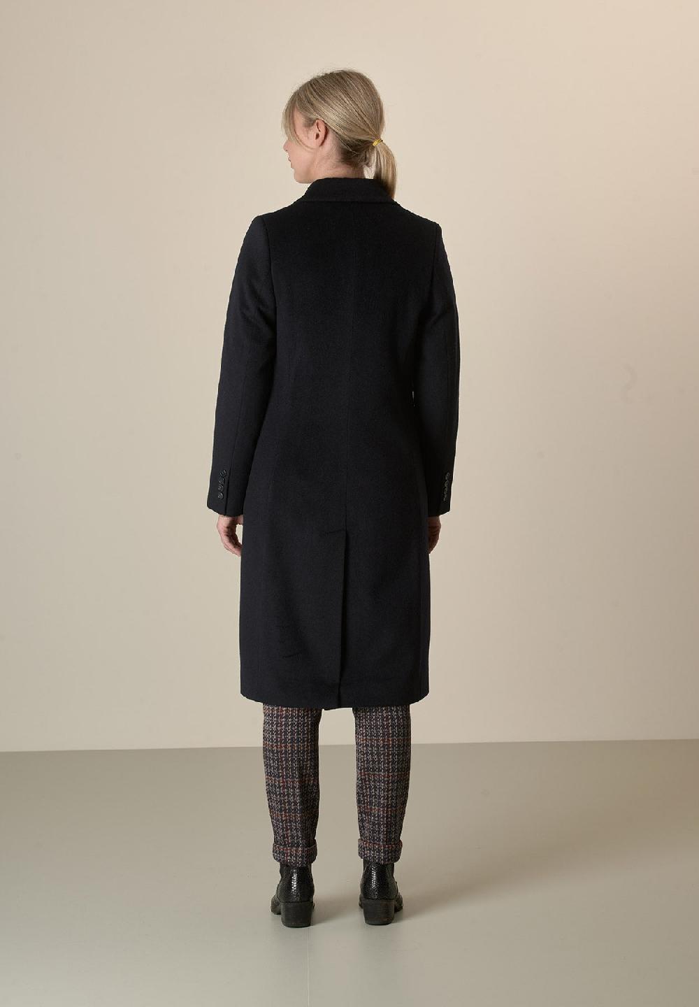Angelico Cappotto blu navy doppiopetto lana cashmere Super Saving Price