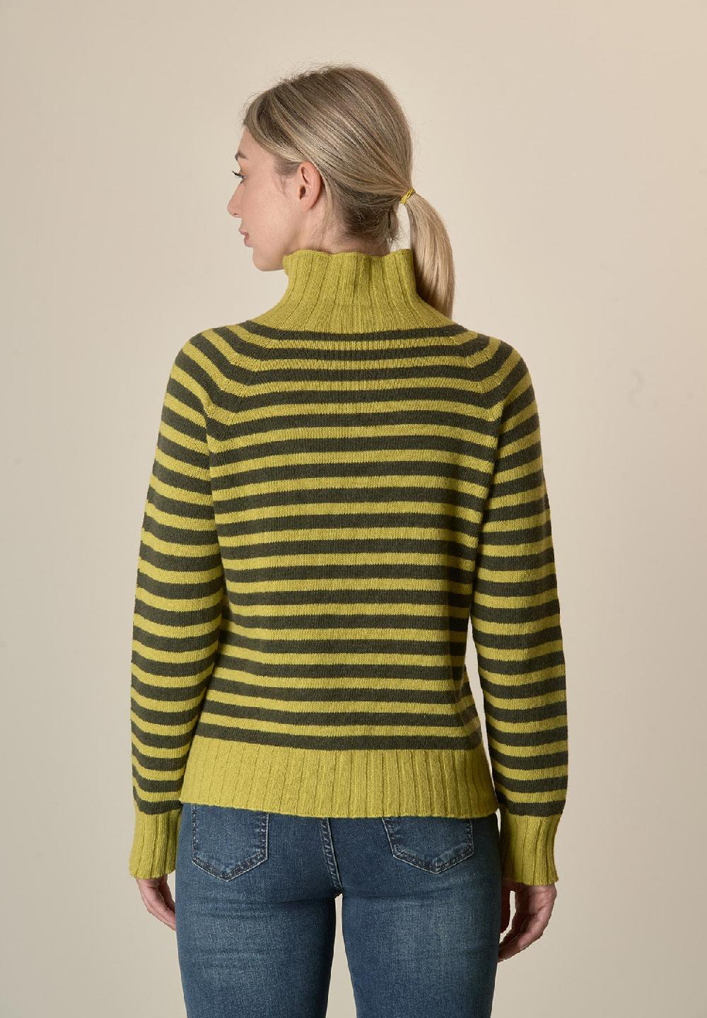 Angelico Lupetto gialla righe misto cashmere Latest stili