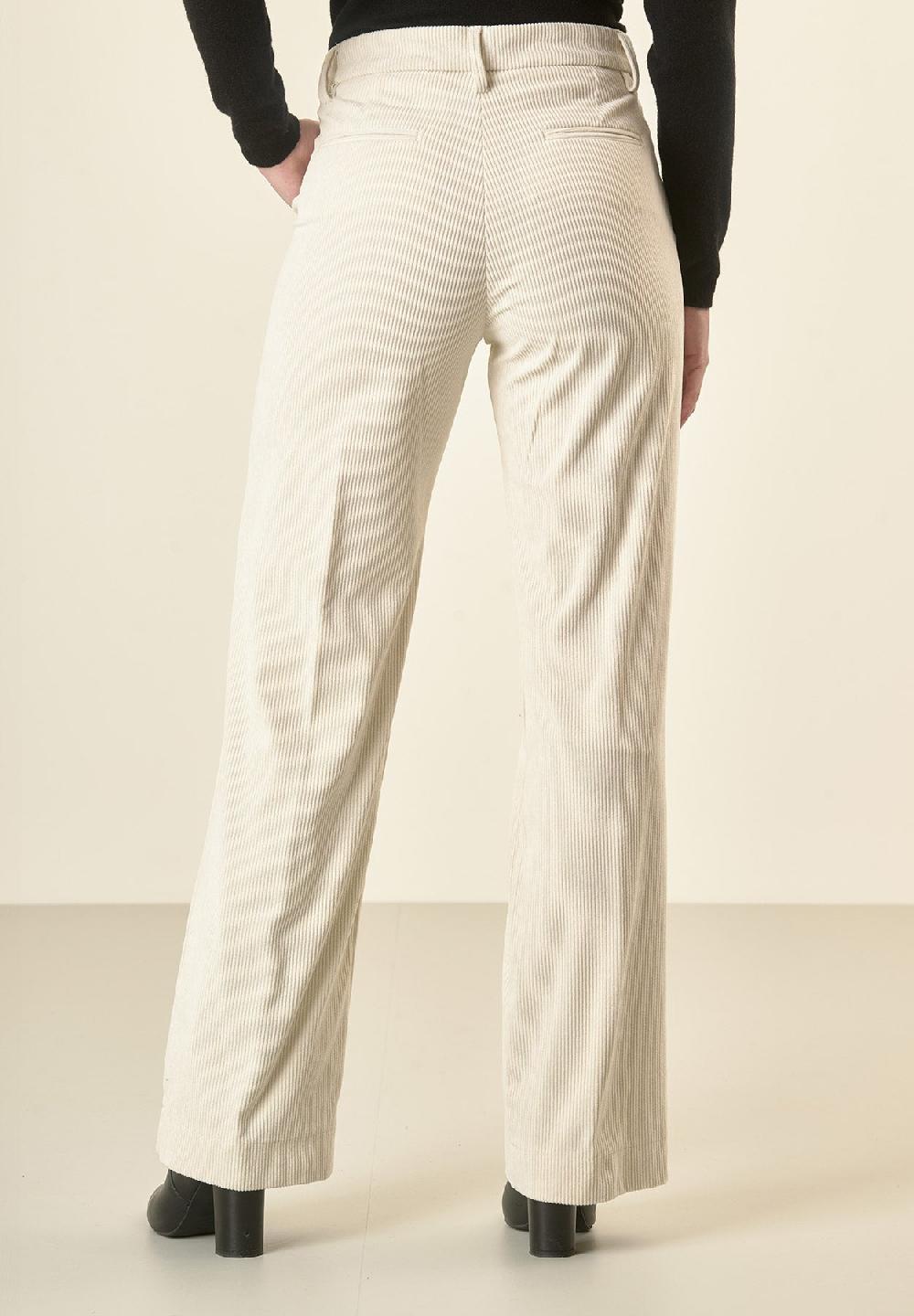 Angelico Pantalone avorio velluto palazzo Fino al 60% di sconto