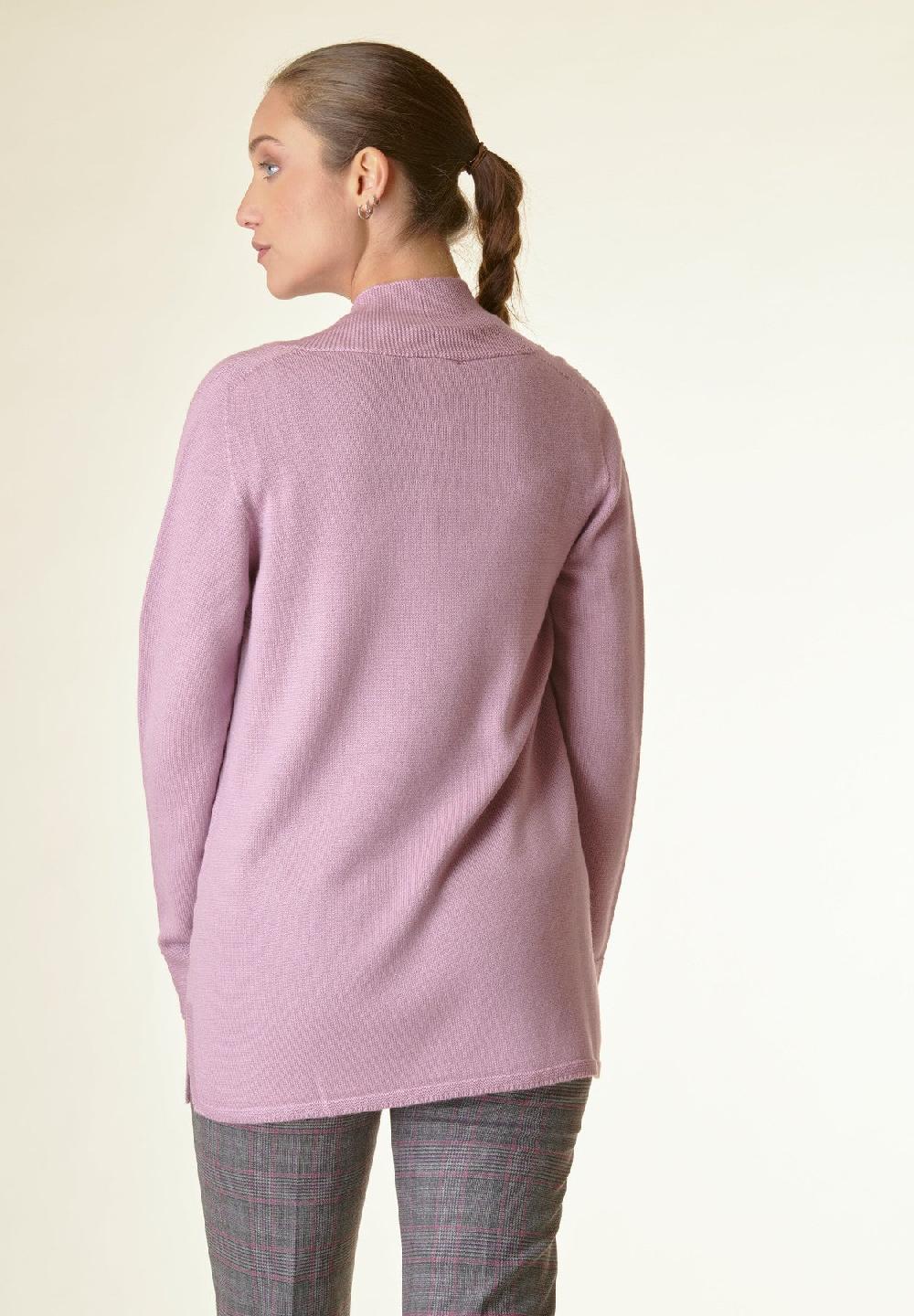 Angelico Cardigan rosa collo a scialle Sostegno trimestrale