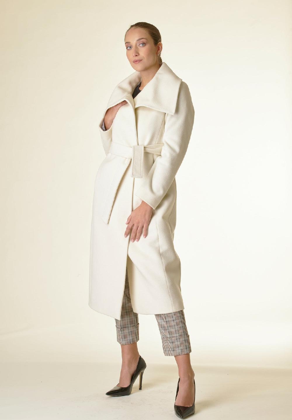 Angelico Cappotto panna collo anello 50% di sconto con spedizione gratuita