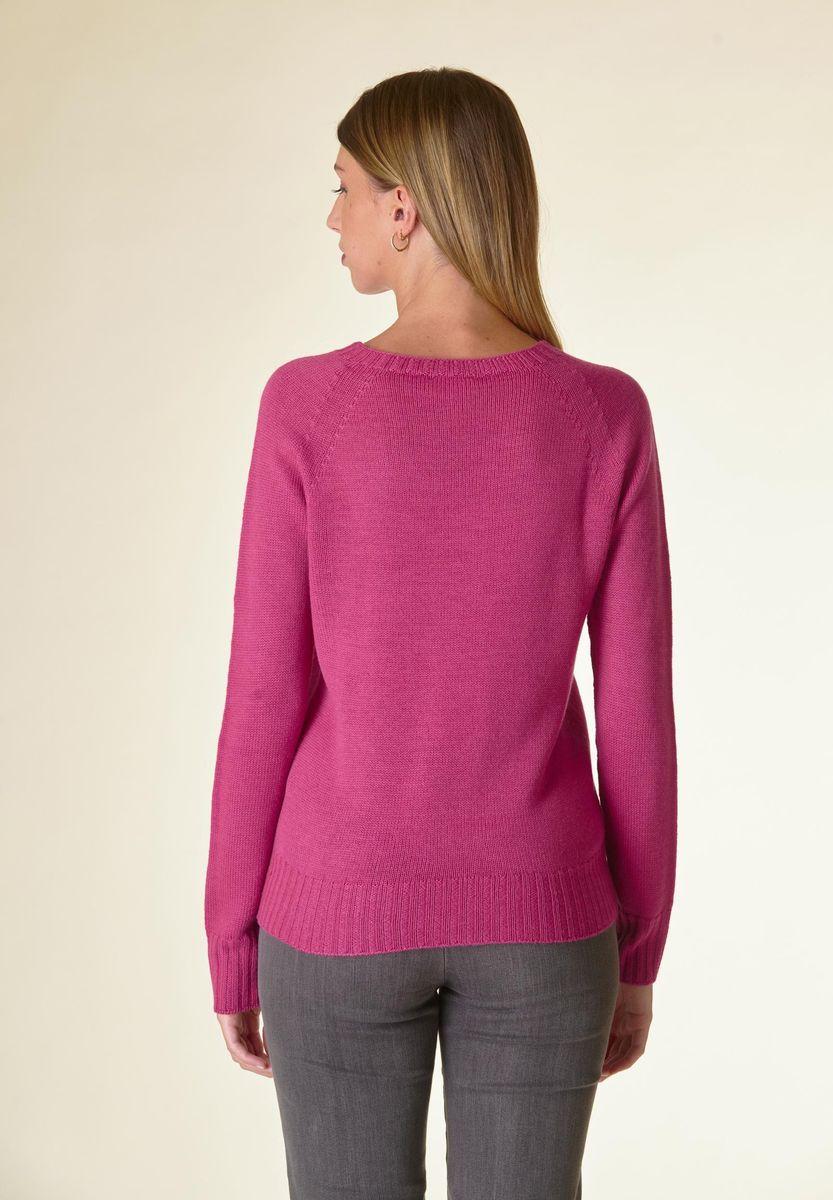 Angelico Maglia fucsia a trecce raglan Officina