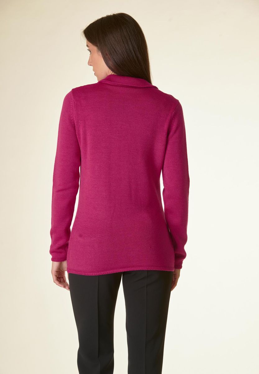 Angelico Cardigan fucsia 3 bottoni merino Lana-Gatto Limitato a 3 giorni