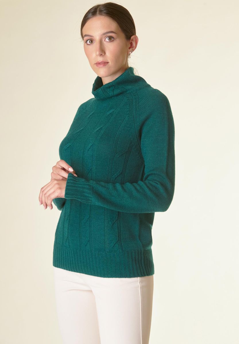 Angelico Lupetto verdone motivo trecce raglan Esporta salva