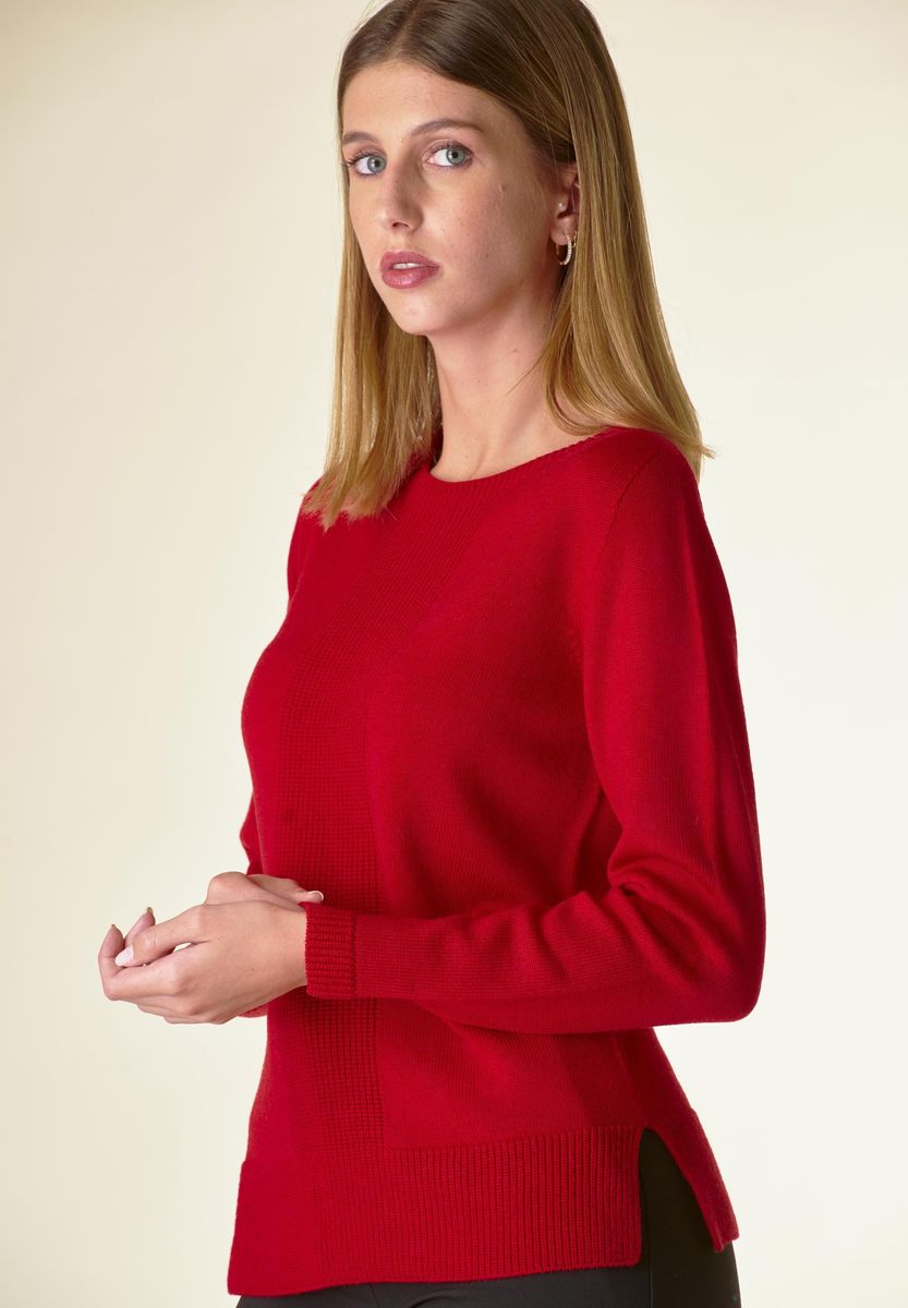 Angelico Maglia rossa motivo centrale costa Lana-Gatto Duty-free