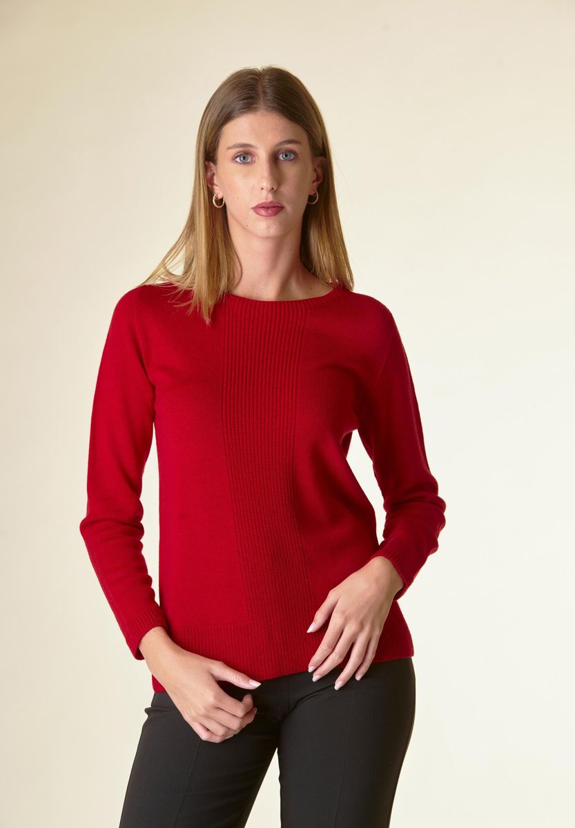 Angelico Maglia rossa motivo centrale costa Lana-Gatto Duty-free