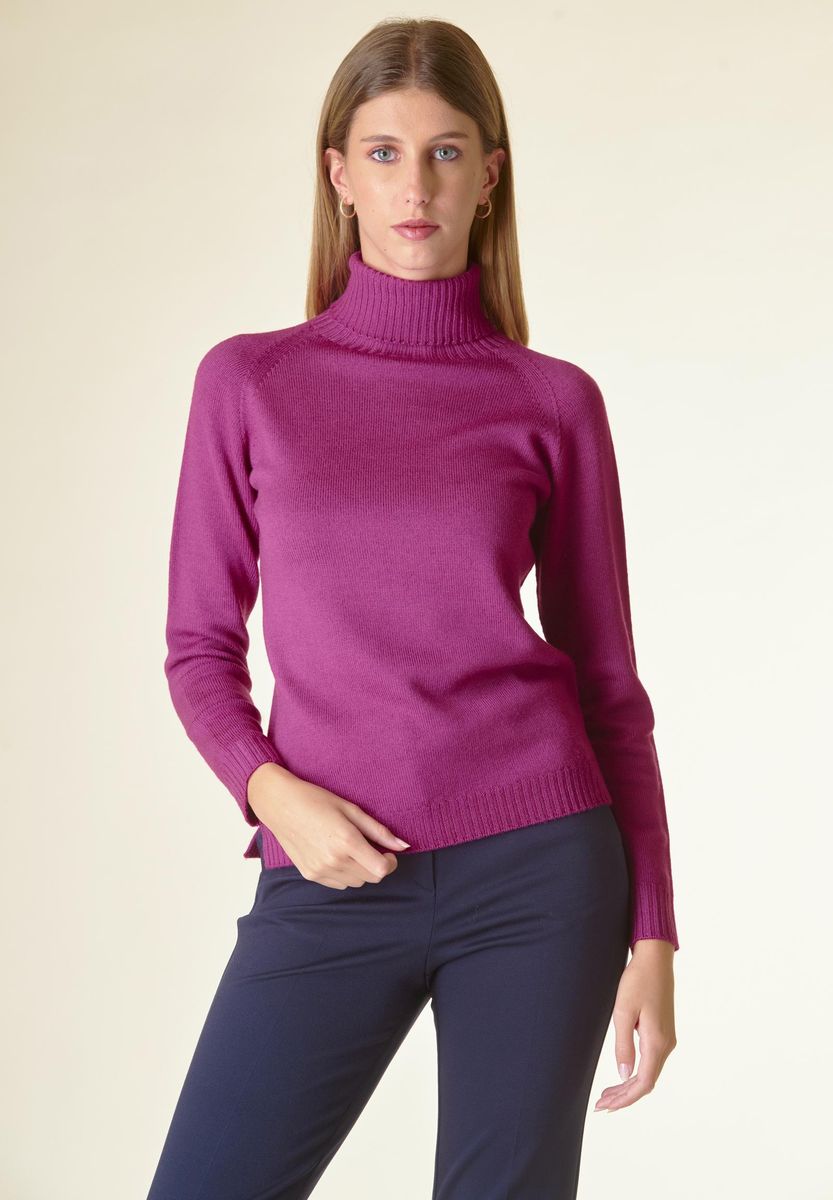 Angelico Dolcevita ciclamino merino Lana Gatto 50% di sconto per tempo limitato