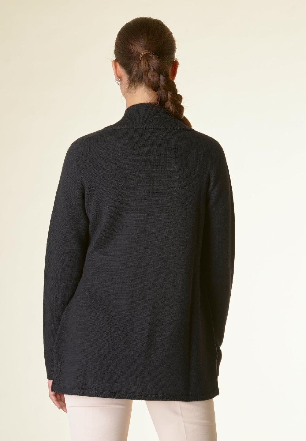 Angelico Cardigan nero collo a scialle Nuovo