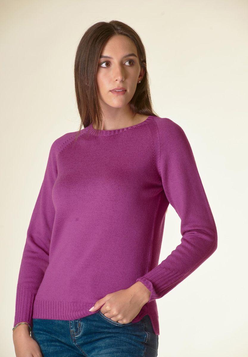 Angelico Maglia ciclamino girocollo raglan Lana-Gatto Qualità