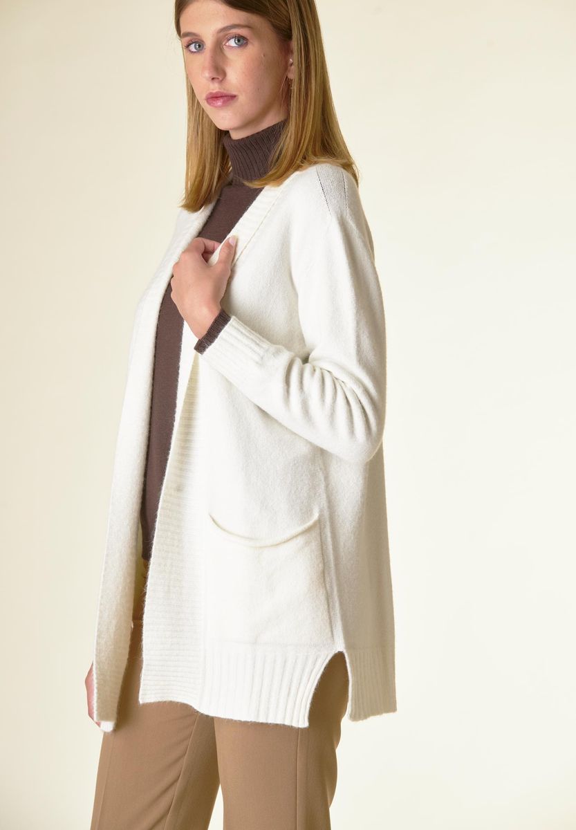 Angelico Cardigan panna sciallato tasconi soft Promozione