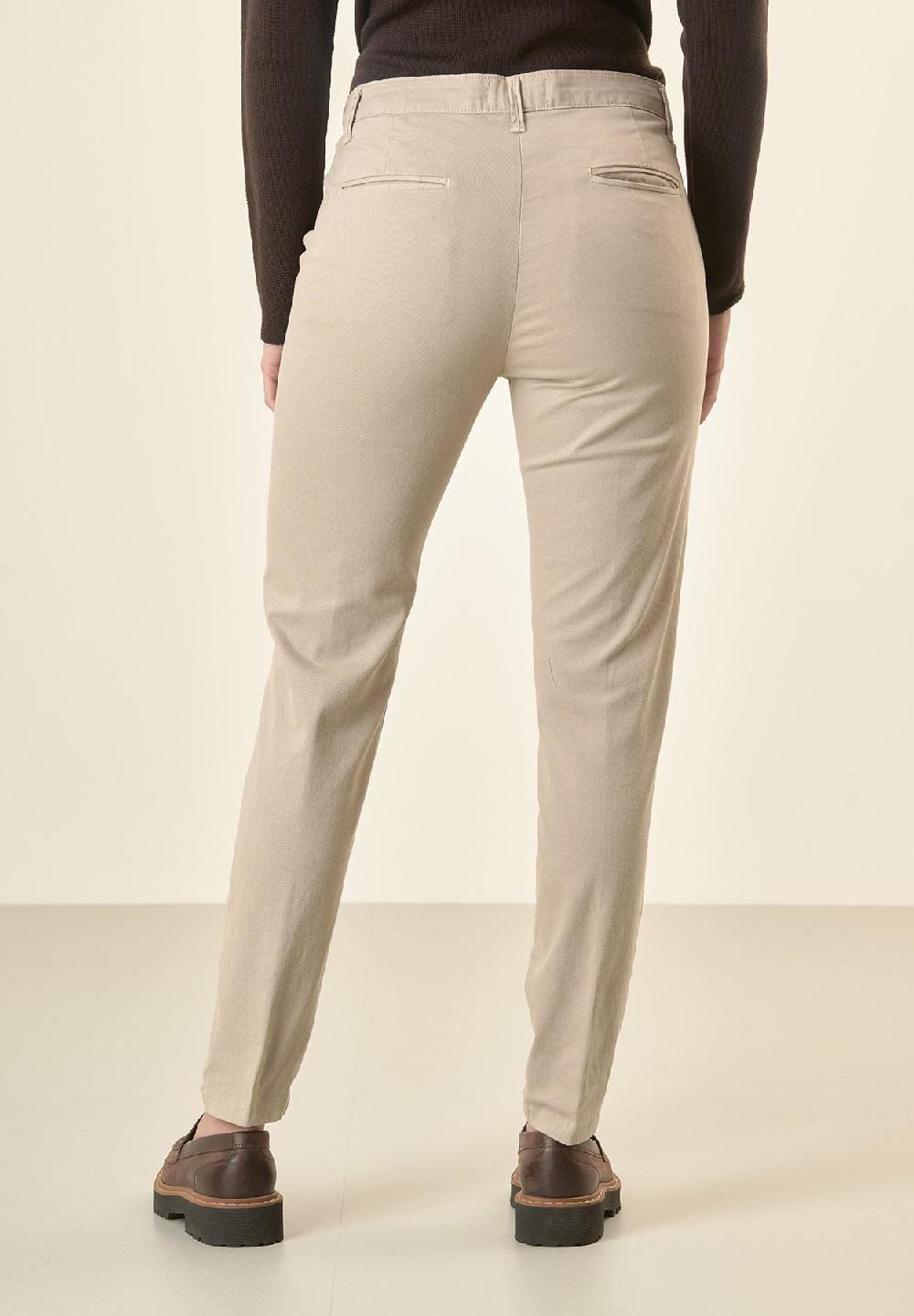 Angelico Pantalone beige chinos cotone stretch Negozi Online