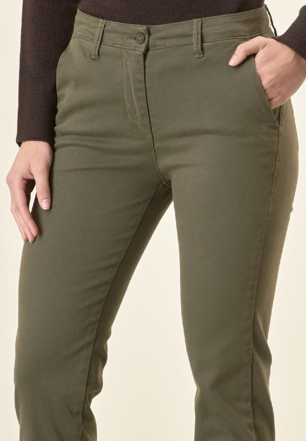 Angelico Pantalone verde chinos cotone stretch Acquista Ora