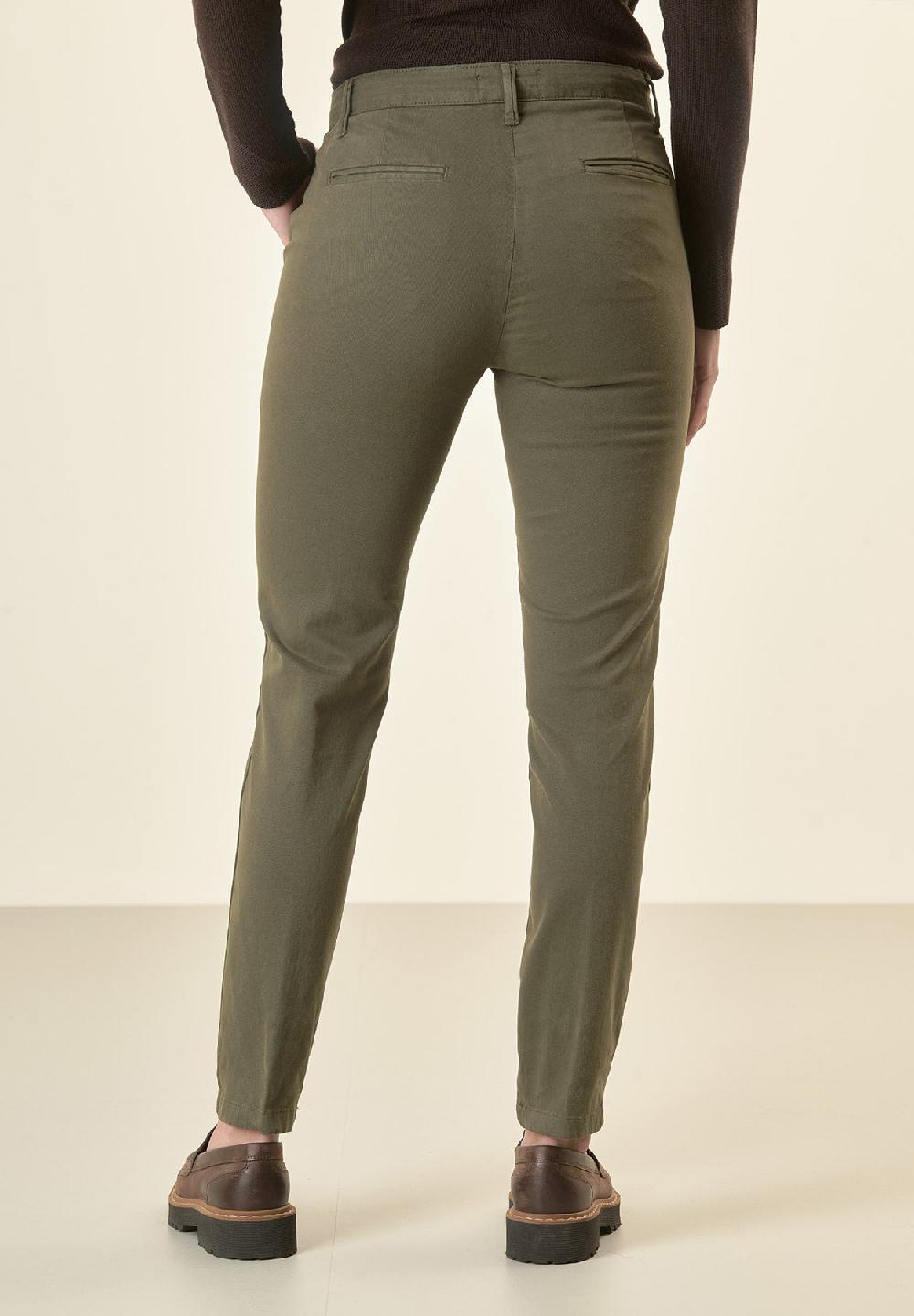 Angelico Pantalone verde chinos cotone stretch Acquista Ora