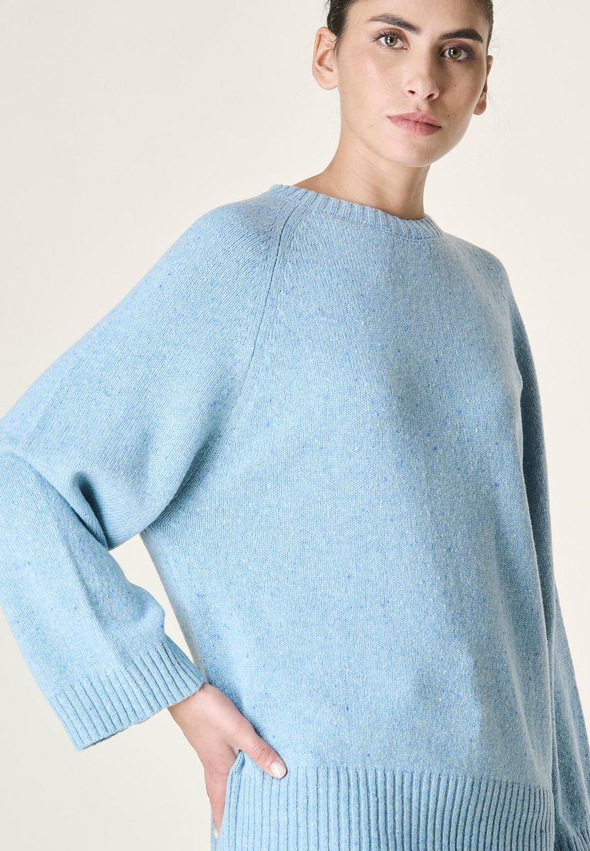 Angelico Maglia azzurra melange raglan Sottocosto
