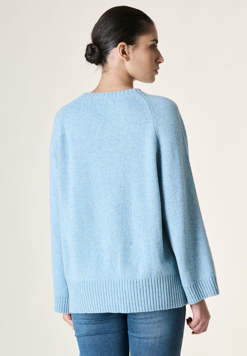 Angelico Maglia azzurra melange raglan Sottocosto