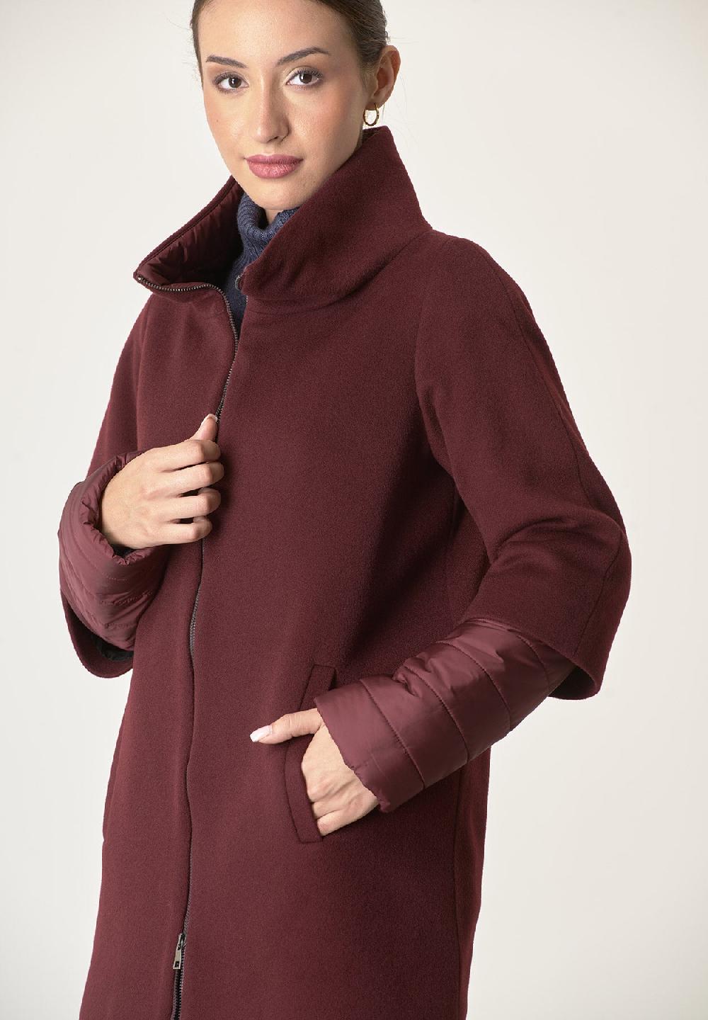 Angelico Cappotto bordeaux lana-cashmere doppia manica Novità