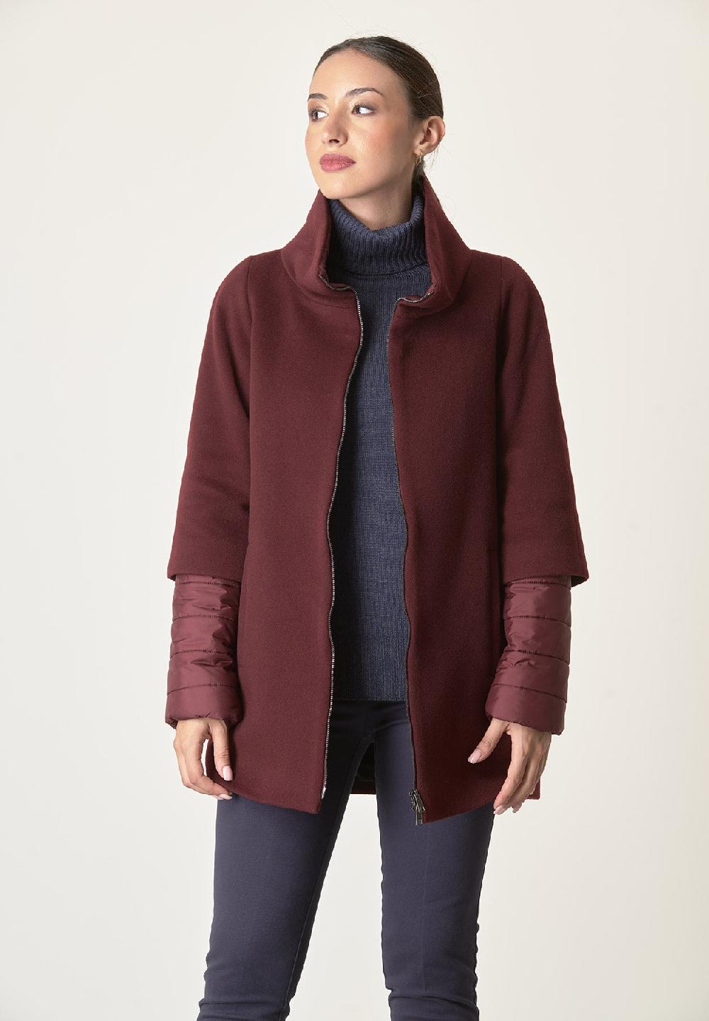 Angelico Cappotto bordeaux lana-cashmere doppia manica Novità