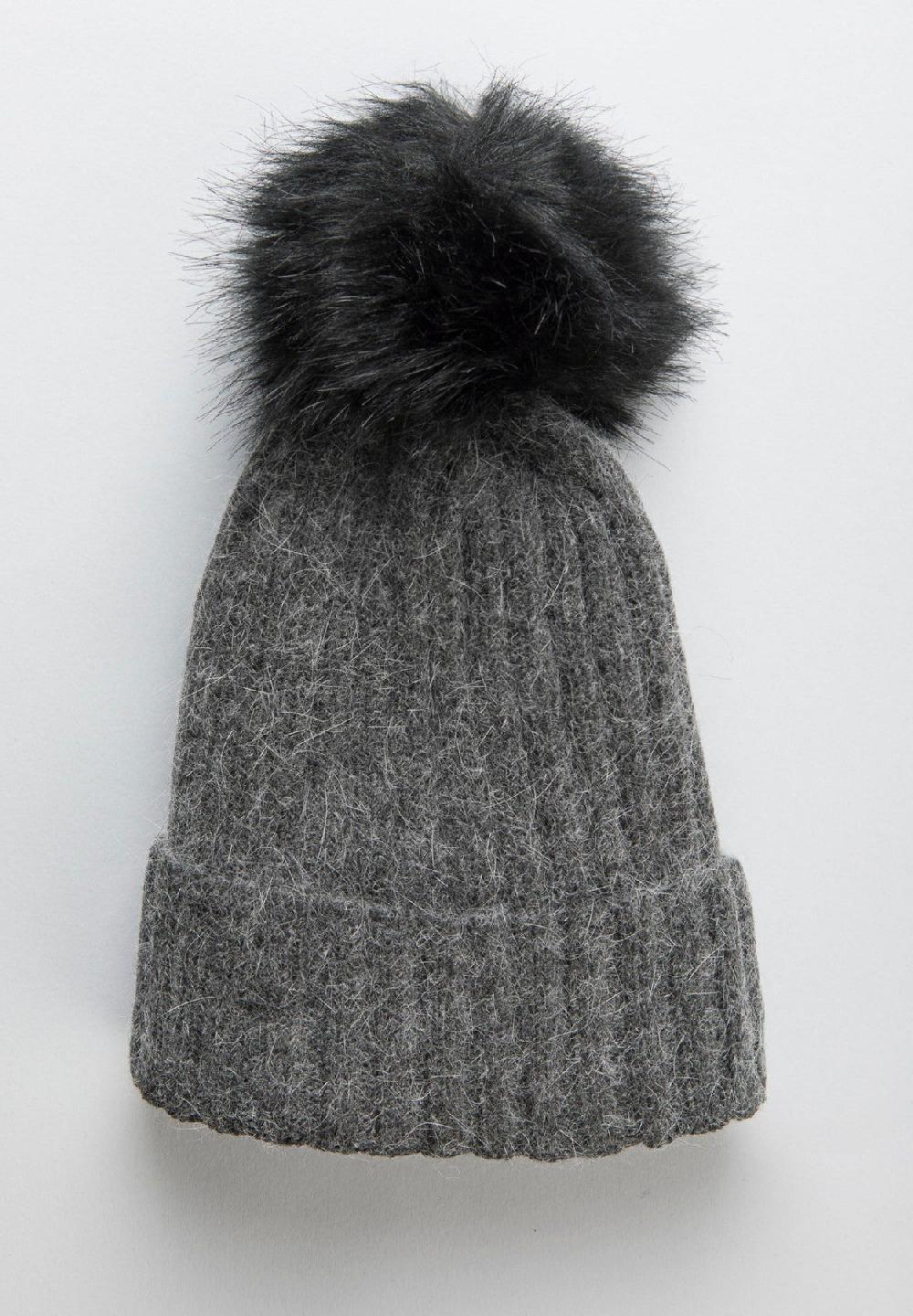 Angelico Berretto grigio pompon Outlet